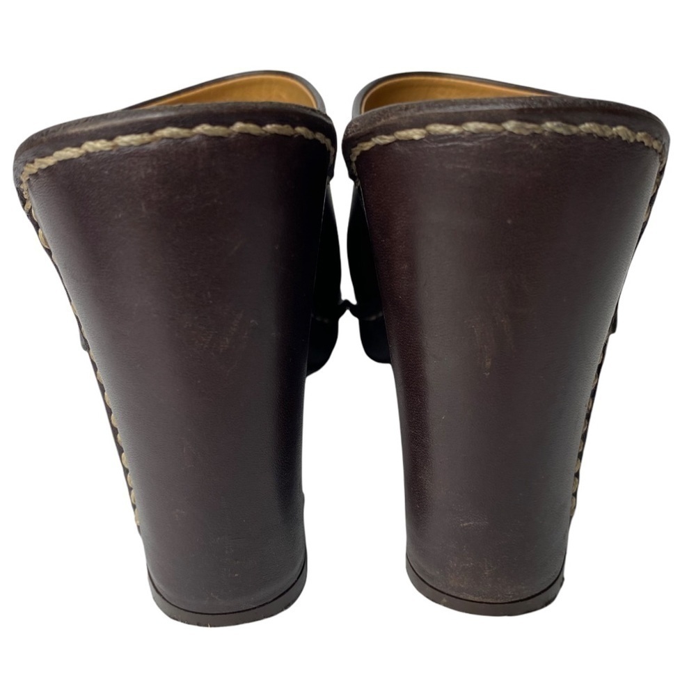 Tod’s Brown Leather Heel Mules. Size 37 1/2 - Picture 6 of 11